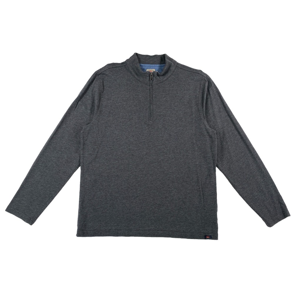 Faherty Suffolk Pullover 1/4 Zip Men's Large Charcoal Heather